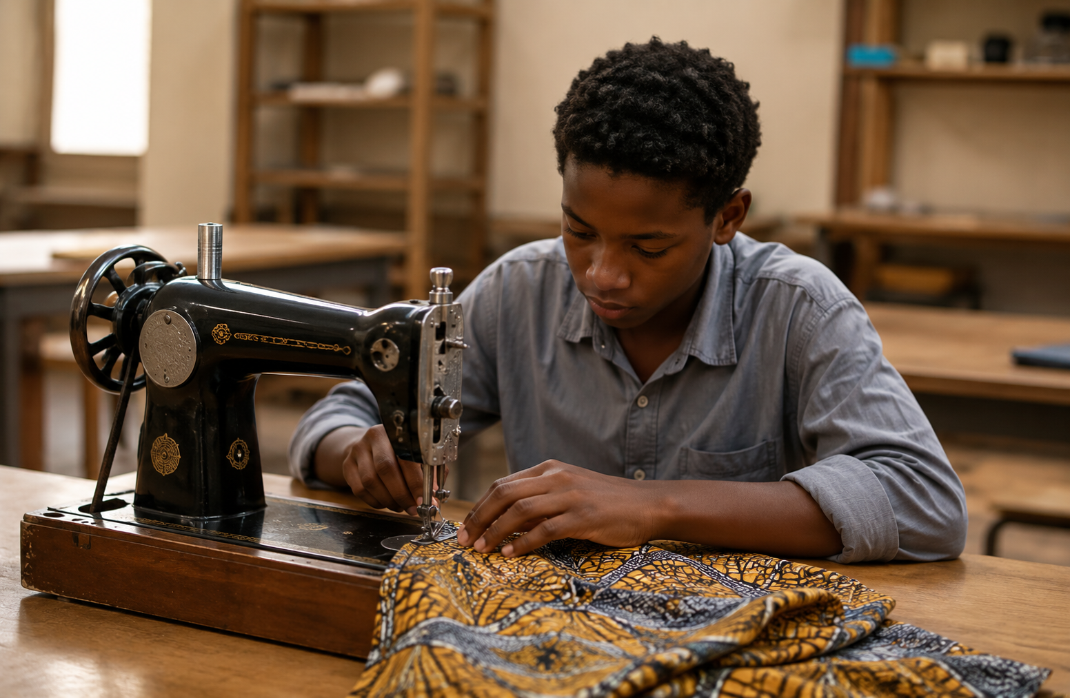 A young person participating in skills training