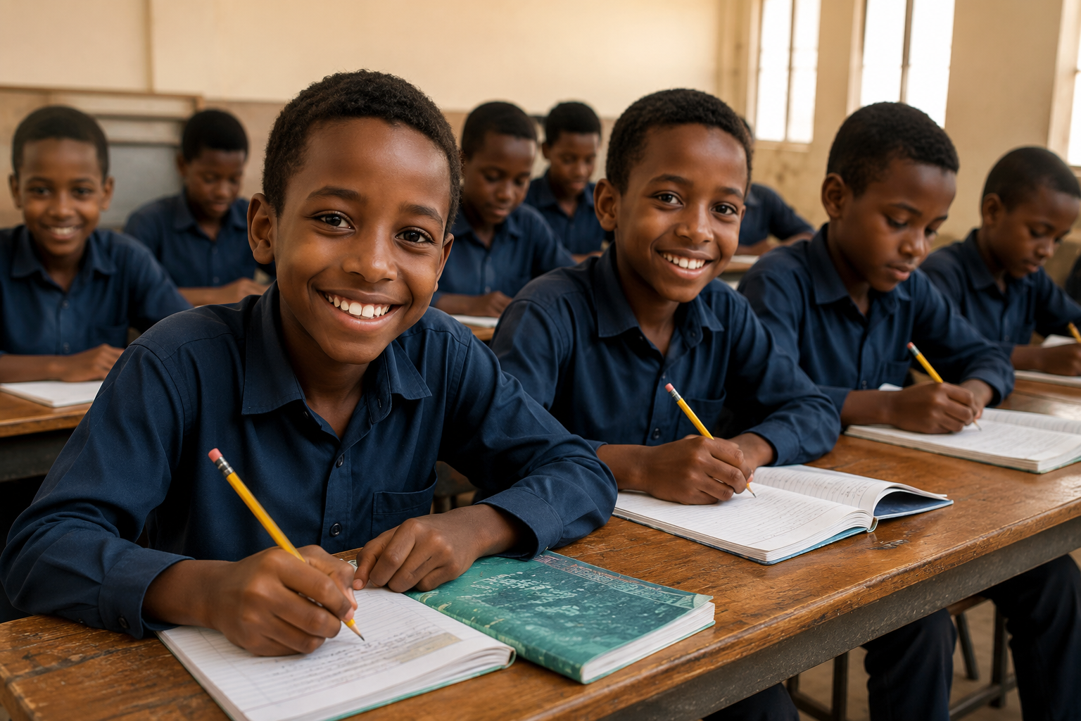 Children participating in an education program